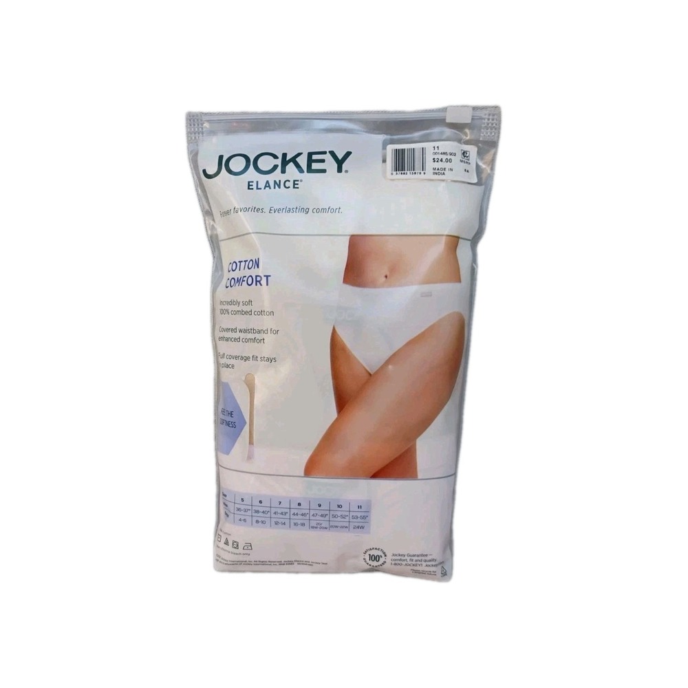 Jockey Elance French Cuts Womens Panties Underwear 3-Pack White Tan Pink 11 4XL